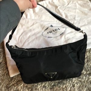 Authentic Prada Shoulder black canvas bag